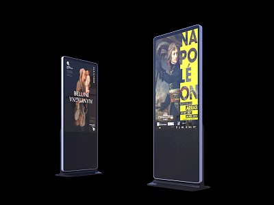 Public Outdoor Digital Signage With Vertical Stand And Advertisement Display Panels 3d model