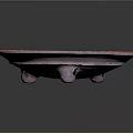Carved Orange Decorative Dish With Intricate Edge Patterns And Small Base Stand