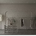Minimalist Modern Clothing Store Interior With Mannequins Clothes Racks Shoes And Potted Plant
