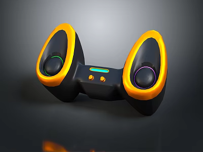 Ergonomic Black And Yellow PC Gaming Controller With Modern Design RGB Lighting Dual Analog Sticks 3d model