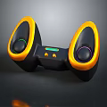 Ergonomic Black And Yellow PC Gaming Controller With Modern Design RGB Lighting Dual Analog Sticks