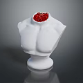 Neck Organ Model With Red Structure On White Anatomical Torso