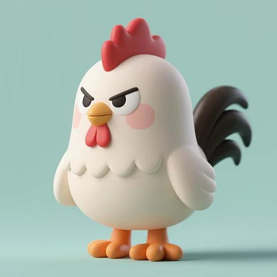 Zodiac Chicken Chicken Toy Doll Ornaments Blind Box Tide Play 3d model