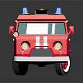 Red and White Toy Ambulance with Blue Emergency Lights and Number 2