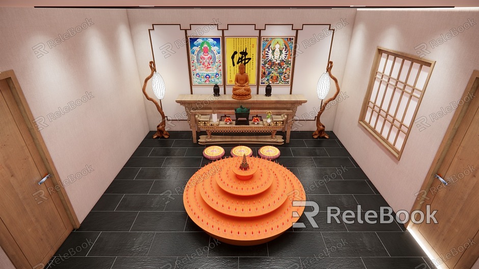 Indoor Buddha Hall model