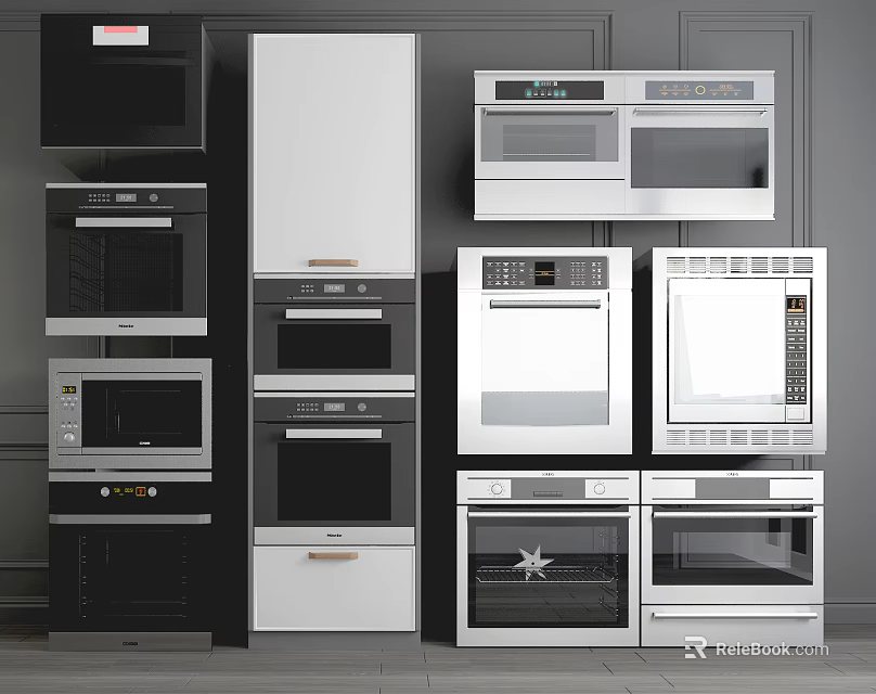 Modern Various Functional Built in Kitchen Appliances Collection With Different Styles 3d model