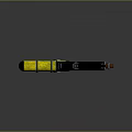 Futuristic Sci Fi Weapon Design With Yellow Cylindrical Parts Black Body And Radioactive Symbol