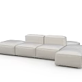 Modern Light Colored Modular Sofa Set With Plush Upholstery And Multiple Units 3d model