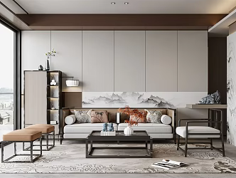 New Chinese Living Room Home Living Room 3d model
