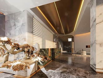 Modern Sales Department Club Lobby 3d model