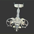 Futuristic Space Aerial Vehicle Model Featuring Multiple Rotors And Detailed Design