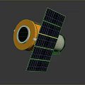 Advanced Satellite With Solar Panels And Golden Cylindrical Structure Design 3d model