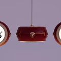 Red Drum Shaped Pendant Lights with Flame Patterns and BBQ Characters