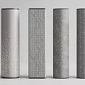 Modern Decorative Columns With Different Textured Surfaces And Geometric Patterns