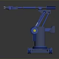 Blue Industrial Robot Arm Equipment With Articulated Joints And Stable Metal Base