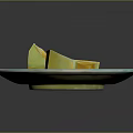 Fresh Lemon Slices Placed On White Ceramic Plate With Bright Yellow Hue