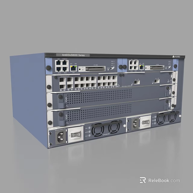 PANDACOM Series 3 Network Device Featuring Multiple Ports Slots And Interfaces 3d model 