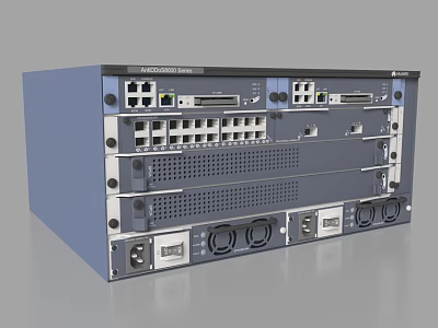 PANDACOM Series 3 Network Device Featuring Multiple Ports Slots And Interfaces 3d model