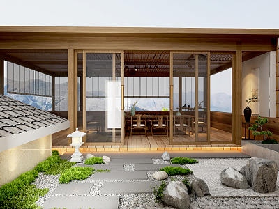 New Chinese Tea Room Landscape 3d model