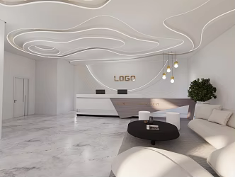 Modern lobby background front desk banquet hotel company lobby elevator hall wedding hotel lobby top heterosexual styling 3d model