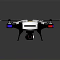 Smart Police Drone With Four Rotors Camera Police Logo And LED Lights