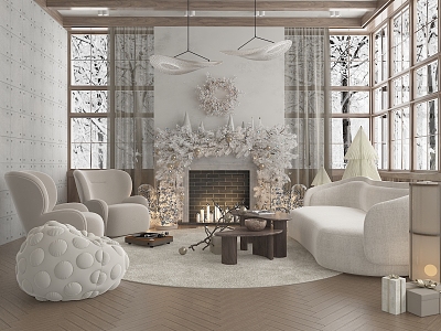 Modern Living Room Ice and Snow Festival Living Room 3d model