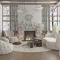 Modern Living Room Ice and Snow Festival Living Room 3d model