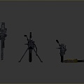 Browning machine gun Browning Gatling White Browning machine gun machine gun bullet military 3d model