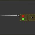 Computer Peripheral Device With Brown Housing Green Red Buttons And Long Thin Cable 3d model