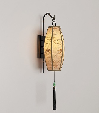 New Chinese Zen Wall Lamp 3d model