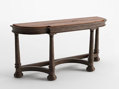 Classic Wooden Console Table Design With Carved Legs And Traditional Style 3d model