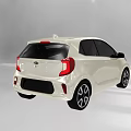 White Modern Compact Car With Sleek Exterior Design And Black Alloy Wheels
