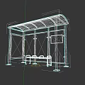 Modern Bus Shelter with Roof Bench Advertisement and Map for Urban Transport