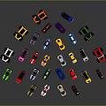 Assorted Colorful Toy Cars Collection Featuring SUVs Sports Cars and Trucks