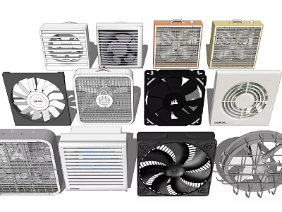 Assorted Air Conditioner Air Outlets with Various Design Styles and Structures 3d model