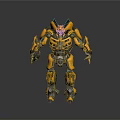 Game Movie Character Yellow Black Robot With Mechanical Armor And Detailed Design