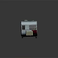 Vintage Red And White Caravan Trailer With Classic Windows And Wheels