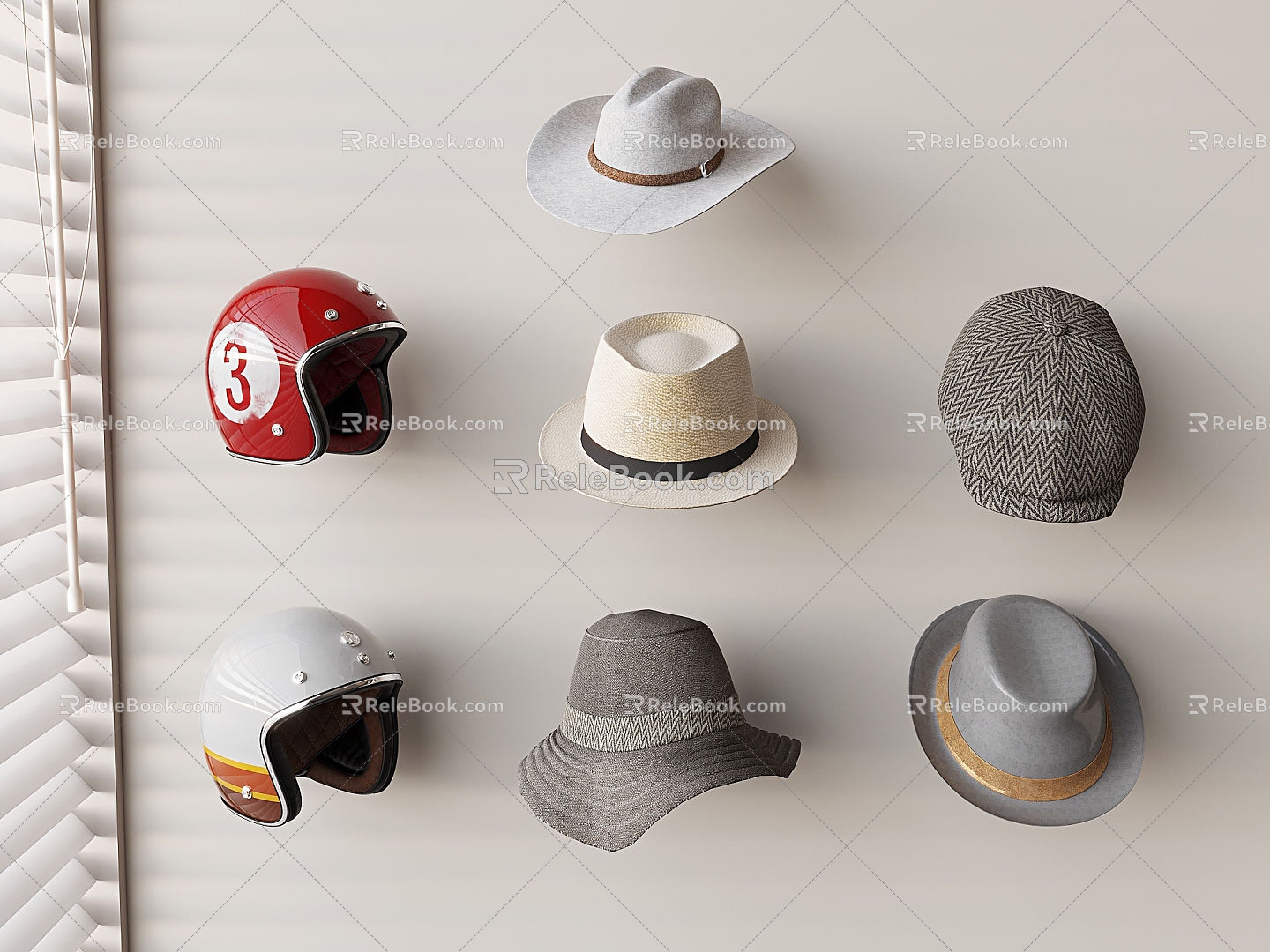 Modern Hat Baseball Hat Topper Hat Cowboy Hat Duck Tongue Casual Hat Electric Car Helmet Safety Hat Motor Motorcycle Helmet 3d model