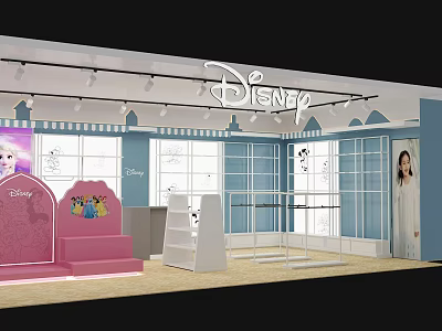 Modern mother and baby shop display rack 3d model