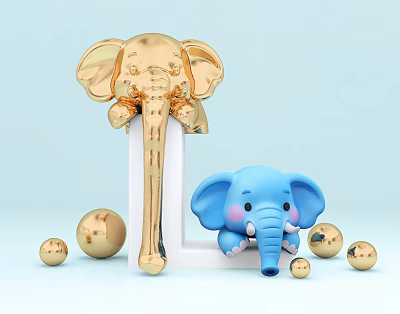 Elephant Air Model Beauty Chen Hua DP Atrium Beauty Chen Landmark Public Relations Activities Pile Head Internet Red Card Point Art Exhibition Photo Area Annual Meeting Activities Flower Art Show Stage 3d model