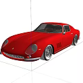 Vintage Red Sports Car With Sleek Design In Modern Indoor Space