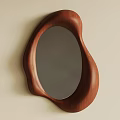 Modern Decorative Irregular Shaped Wall Mounted Mirror With Wooden Frame 3d model