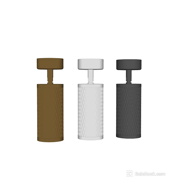 Modern Downlights and Spotlights in Brown White and Black Stylish Design Models 3d model 