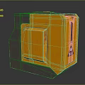 Rustic Orange Industrial Metal Container With FULL Label And Square Design