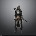 Man In Long Coat With Blonde Hair And Mask Holding Rifle And Tactical Gear