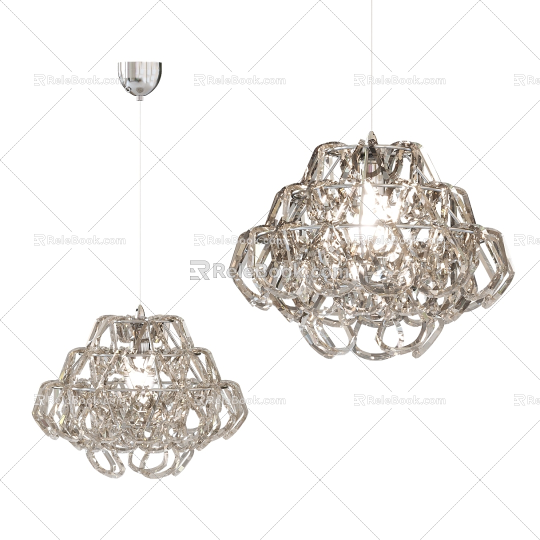 Modern crystal chandelier 3d model