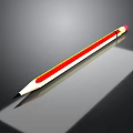 Colorful Pencil With Yellow Red Body Black Tip On Smooth Surface Shadow