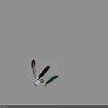 Vintage Quill Pen With Feathers And Ink Bottle On Gray Background