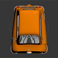 Orange Small Mini Car With Vintage Style On Dark Background Reflection 3d model