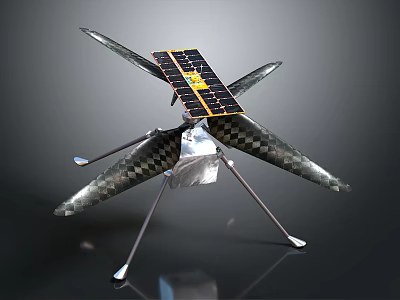 Advanced Solar Powered Drone With Carbon Fiber Rotors And Landing Gear 3d model